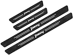 4pcs Coche Fibra Carbono Decoración para estribos para Suzuki Jimny, Antiarañazos Protección Kick Plates Pegatina Styling Accessories