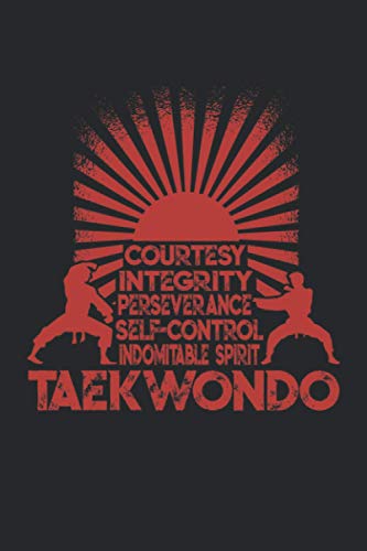 5 Tenets of Taekwondo: Sports Martial Arts Artist Graph Paper Composition Notebook to Take Notes at Work. Grid, Squared, Quad Ruled. Bullet Point Diary, To-Do-List or Journal For Men and Women.