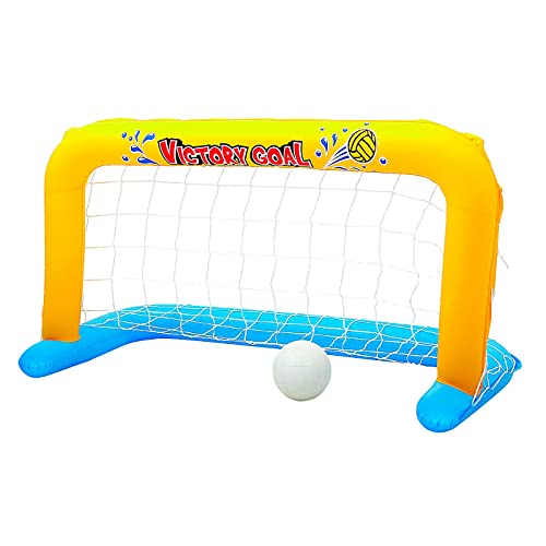 Acan Portería de Waterpolo Hinchable con Pelota, 76 x 142 cm. Portería Inflable para Piscina, Flotante, diversión de Verano en famili