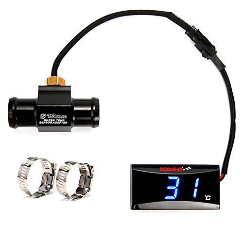 Acptxvh Termómetro De La Motocicleta De Quad Plaza Instrument Digital Higrómetro De La Humedad De La Temperatura del Termostato Sensor Medidor Pirómetro,Negro,22mm