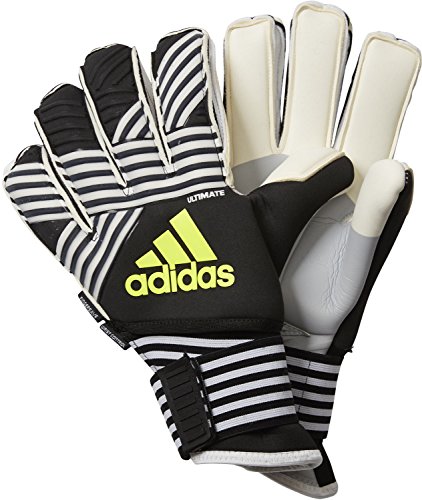 adidas Ace Trans Ultimate – Guantes de Portero, Unisex, Color Core Black/White/Solar Yellow, tamaño 12