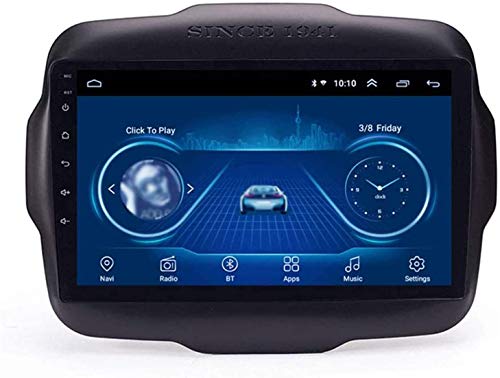 AEBDF Sat Nav Android 9.1 Unidad de Cabeza para Jeep Renegade 2016-2018,9-Pulgada GPS Navigation HD Pantalla táctil, cámara de Respaldo de la Vista Trasera de Soporte de automóvil,Quad coreWIFI 4+64G