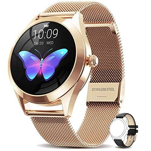 AIMIUVEI Smartwatch Mujer, Reloj Inteligente IP68 con Pulsómetro, Monitor de Sueño, Seguimiento del Menstrual, 9 Modos de Deportes, Notificaciones Inteligentes, Reloj Mujer para Android iOS