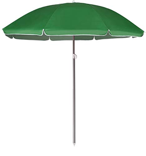 Arcoiris Sombrilla Plegable 200 CM, Parasol de Aluminio Protección Solar UPF+50, Sombrilla Jardín, Protección Solar (220cm Verde)