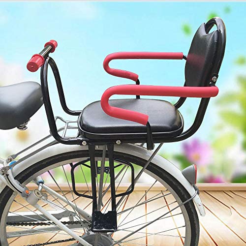 Asiento Infantil para Bicicleta Trasero,Reposabrazos Desmontable Y Juego De Pedales De Agarre Antideslizante, Adecuado para BebéS De 2 A 6, CinturóN De Seguridad De DistribucióN