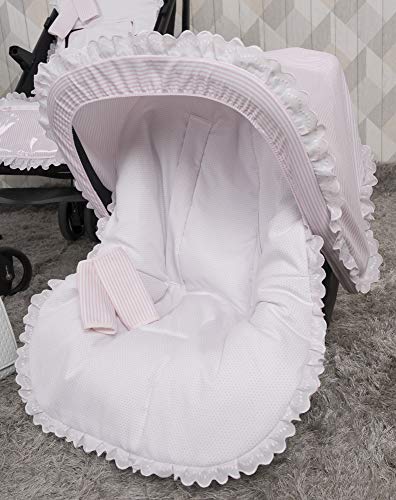 Babyline Colchoneta Grupo 0 Con Capota Y Cubre Arnés Line Rosa - Colchoneta para silla de paseo, niñas