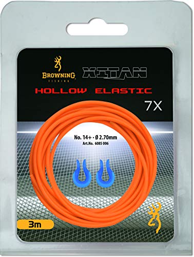 Browning Stretch 7 Hollow Pole Elastic 14+ - Cuerda elástica para Raqueta de Tenis (3 m, diámetro 2,70 mm), Color Naranja