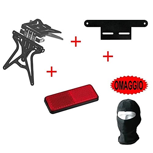 Compatible con Derbi Moulhacèn 659 Café Kit para Moto portamatrícula Regulable Universal + catalizador + Soporte Catar. Placa lámpara Todo homologada Oferta de 3 Productos