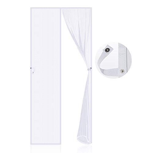 Cortina Mosquitera Para Puertas. EGNBU Mosquitera Imantada Puerta 90x210cm Tejido Súper Fino Para Dejar Pasar El Aire. Cierre Magnético Automático Que Evita el Paso de Insectos. Fácil de ensamblar