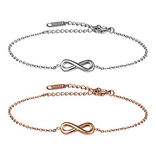 Cupimatch - Pulsera de mujer de acero inoxidable Infinito Love Amor Plata Stile 5