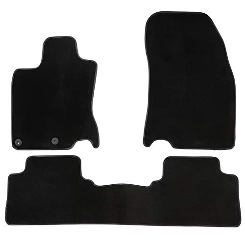 DBS Alfombrillas de Coche - A Medida - Alfombrillas para Coche - 3 uds. - Antideslizante - Moqueta en Negro 1000 g/m² - Aspecto Terciopelo - Modelo Luxe - 1765225