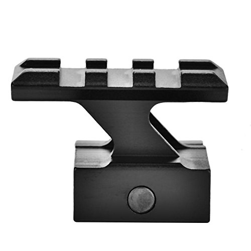 Dilwe Montaje Vertical, 20mm Calidad Aleación de Aluminio Alto Montaje Vertical Alcance Picatinny Rail Base Adaptador Negro para Caza de Caza