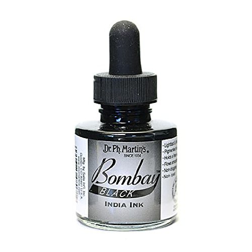 Dr. Ph. Martin's Bombay India Ink, 1.0 oz, Black (7BY)