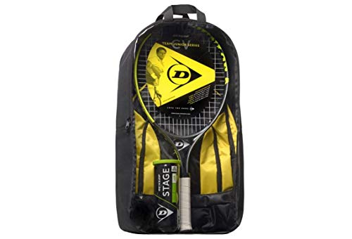 Dunlop Kinder Tennisset 25" Junior Tennisschläger 25" Rucksack und Bälle