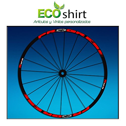 Ecoshirt D3-07XA-SEGW Pegatinas Stickers Llanta Rim Progress Xcd EVO Am44 MTB Downhill, Rojo 29"