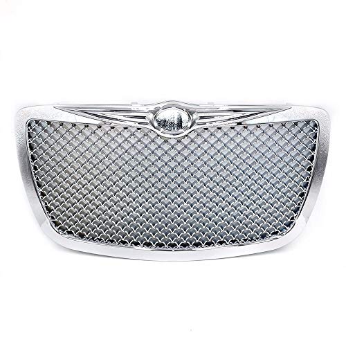 Essming Racing Car Front Brills para 2004 2005-2010 Chrysler 300 300c Touring Limited Chrome/Black Hood Grill Mesh Grille (Color : Silver)