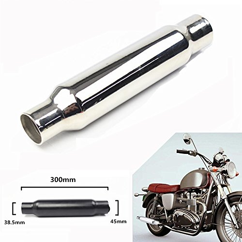 Fast Pro Silenciador de escape universal para motocicleta de 3,8 cm de entrada OD de 30,48 cm para Harley Cafe Racer, Bobber Custom, cromado