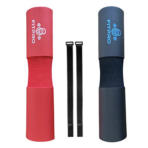 Fitpro Almohadilla Protectora de Cuello y Hombros para Sentadillas y Hip Trust con Barra (Rojo)