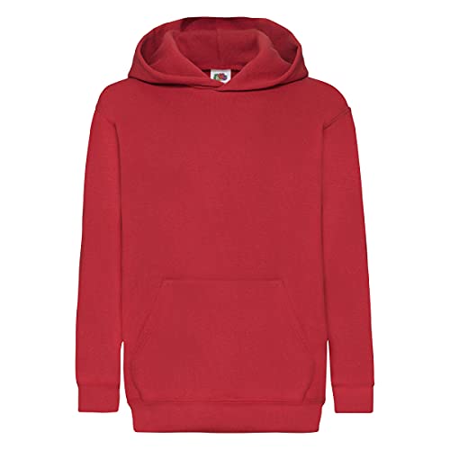 Fruit of the Loom - Sudadera clásica con capucha para niños, unisex, sin cremallera Rojo rosso 14 años