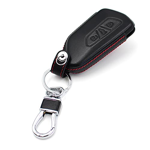 Funda de piel para llave de coche VF con 3 botones, funda de silicona para llave de coche, color negro y rojo