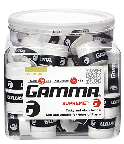 Gamma Overgrip Supreme 3er - Mango de Raqueta de Tenis, Color Blanco, Talla Standard