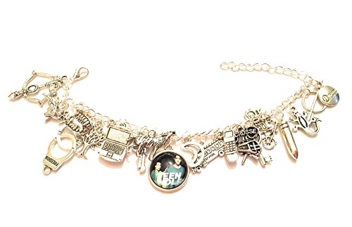 Giulyscreations - Pulsera de metal níquel Free Teen Wolf Cammeo Scott Mc Call Stiles Stilinski Lacrosse Derek Hale Triscele Triskele Volpe Kira Allison Plata Lobos Fantasy Serie TV Cosplay