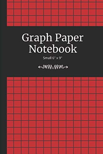 Graph Paper Notebook Small: Pocket Size Graphpaper notebook without spiral - red cover (Quadrille Graph Paper)