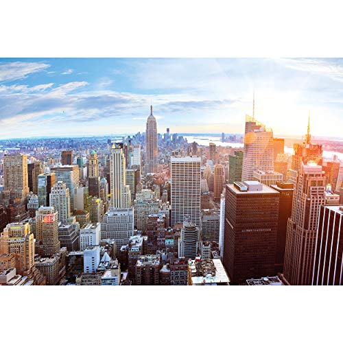 GREAT ART® Póster – Ático Nueva York - Manhattan Foto panorámica de Central Park Puesta de Sol de la Ciudad de Nueva York Estados Unidos DIN A2 (42 x 59,4 cm)