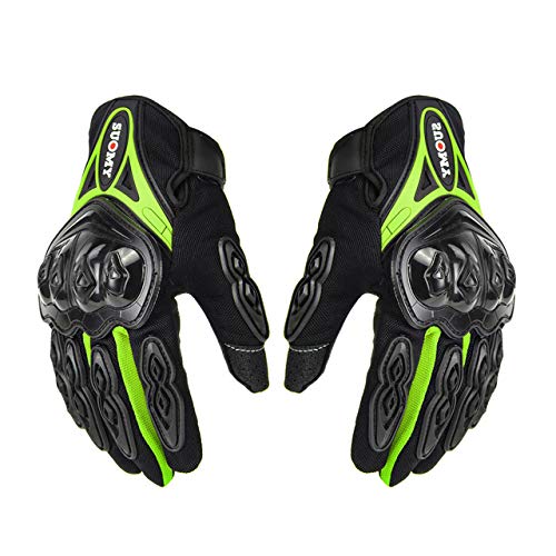 Guantes de Moto Hombre Racing Moto Motocross Guantes de equitación Moto Transpirable Verano Guantes de Dedo completo-SU-10 Verde, L