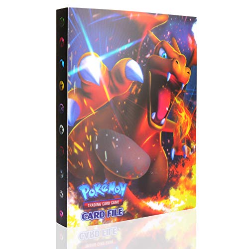 GUBOOM Álbum de Pokemon, Álbum Titular de Tarjetas Pokémon, Tarjetero Pokémon, Protector Cartas Pokemon, Fundas para Cartas Pokemon hasta 240 Tarjetas Capacidad (Charizard)