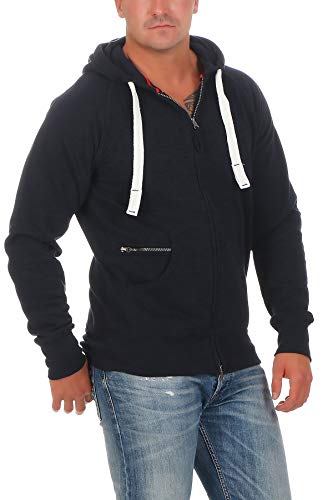 Happy Clothing – sudadera para hombre con capucha – tallas especiales 2XL 3XL, 4XL, 5XL azul oscuro M