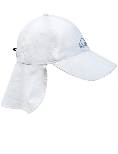 iQ-UV 3171222100-OS Gorra con Protección de la Nuca, Unisex Adulto, Blanco, 55-61 cm