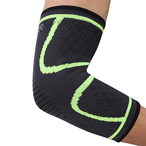 isermeo Coderas Deportivas, Soporte para Codo,Protector de codo Seguridad Alivio Del Dolor para tendinitis, Codo Golfista y Codo tenista, codera Deportiva, codera epicondilitis (Verde, L)