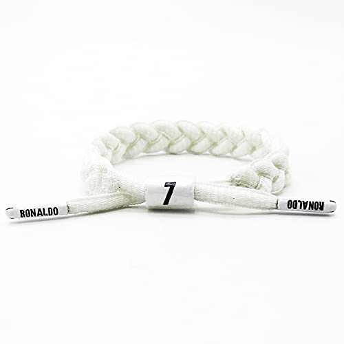 Jugador de fútbol Estrella Pulsera Tejido a Mano Ajustable Luminoso cordón Pulsera 2 Piezas (Cristiano Ronaldo)