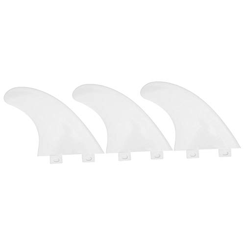 Keenso Tablas de Surf Aleta, 3Pcs/Set 2 Colores FCS Cabezas Individuales Aletas para Tabla de Surf Accesorio para Tabla de Surf(Blanco)