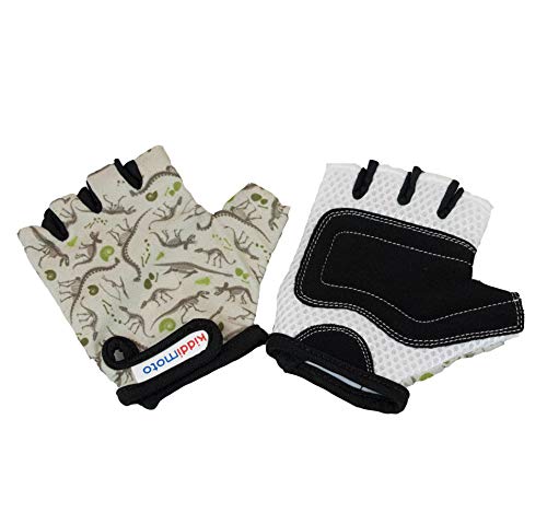 KIDDIMOTO Guantes de Ciclismo sin Dedos para Infantil (niñas y niños) - Bicicleta, MTB, BMX, Carretera, Montaña (S (2-5 años), Fósil)