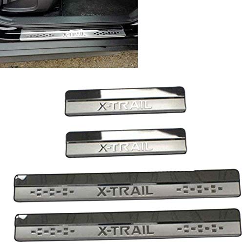 KQBAM 4 Piezas De Protección para Molduras De Umbral De Puerta De Entrada De Coche, Adecuado para Nissan X-Trail X Trail T31 Xtrail T32 2009-2020, Accesorios Adhesivos De Bienvenid