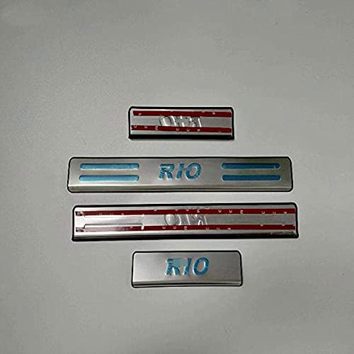 LADOG 4 Unids Puertas De Acero Inoxidable Puerta Puerta Pedal Pedal Proteger Straps Sill Decorative Stickers para Kia Rio 2010-2017