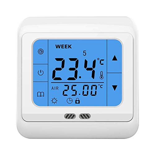 LICHIFIT 24V / AC Pantalla táctil LCD programable semanal Controlador inteligente de temperatura ambiente Termostato de calefacción para radiador de agua Gas Actuador de válvula de caldera eléctrica