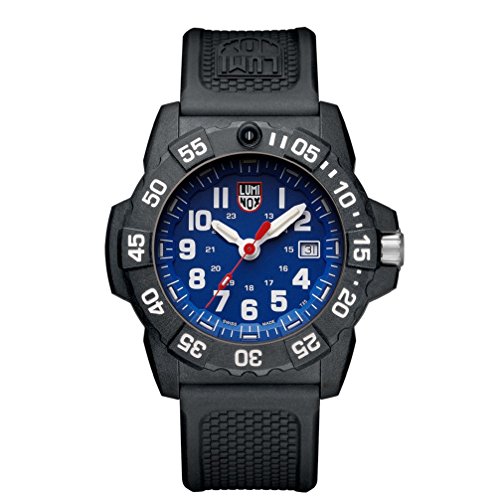 Luminox new NavySEAL carbon compound 3500 series Watch with carbon compound Case Blue|White Dial and PU Black Strap XS.3503