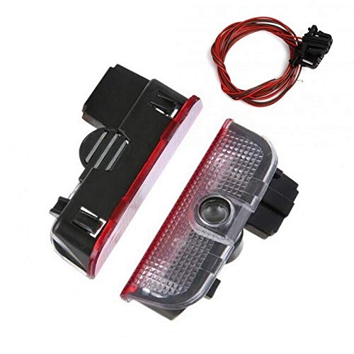 Luz de bienvenida de la puerta del coche 2x Coche LED LIGHT LIGHT DOOR CORTESY LÁMPARA COMPATIBLE CON VW GOLF 5 6 7 JETTA MK5 MK6 MK7 CC Passat B6 B7 B8 B9 T-ROC Scirocco Proyector Ghost Lámpara de bi