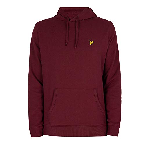 Lyle & Scott Sudadera con capucha para hombre, color rojo