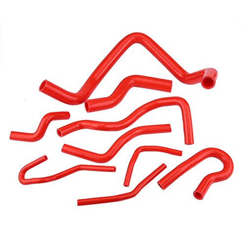 Manguera de radiador, 9 piezas de silicona, kit de manguera de radiador automático para D15 D16 SOHC EG/EK 1992-2000(rojo)