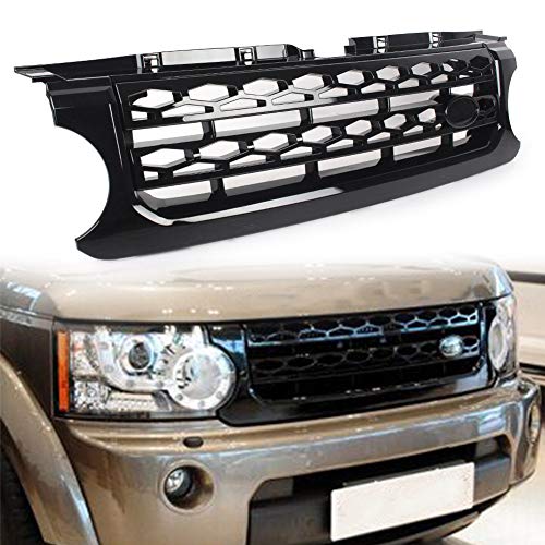 Negro Brillante Coche Abeja Nido Parrilla Rejilla, para Land Rover LR4 2010 2011 2012 2013, Delantera Radiador Air Intake Parachoques Accesorios Modificados Grille