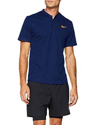 NIKE Men 's nikecourt Dry Advantage Tenis, Polo para Hombre, Hombre, 887501-492, Blue Void/Orange Peel, X-Large