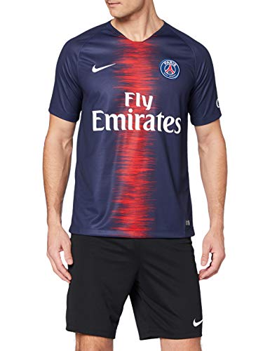 NIKE PSG M NK BRT STAD JSY SS HM Camiseta de Manga Corta, Hombre, Midnight Navy/White, S