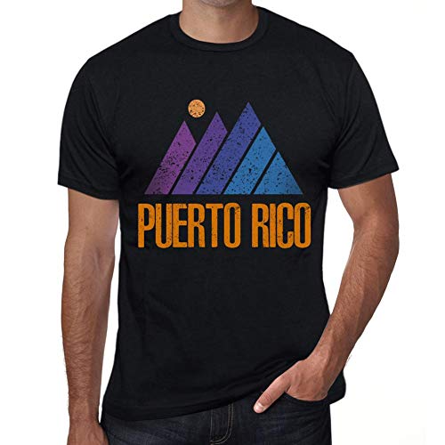 One in the City Hombre Camiseta Vintage T-Shirt Gráfico Mountain Puerto Rico Negro Profundo