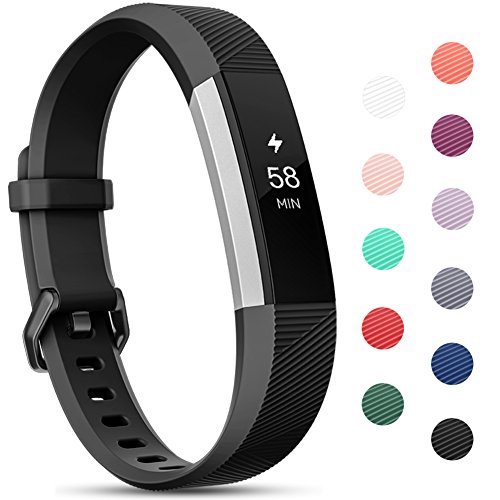 Onedream Compatible para Fitbit Alta HR Correa/Alta Strap/Ace Pulsera Mujer Hombre Recambio Silicona Correa Negro