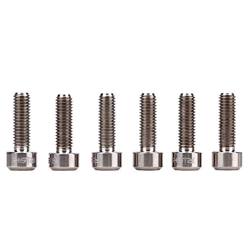 Pernos de Titanio para Bicicleta MTB Tornillo de Titanio Ti ,6 Pcs M5 × 16mm Aleación de Titanio Bicicleta Pernos de Vástago Fijos para Vástago de Bicicleta de Montaña(Titanio)