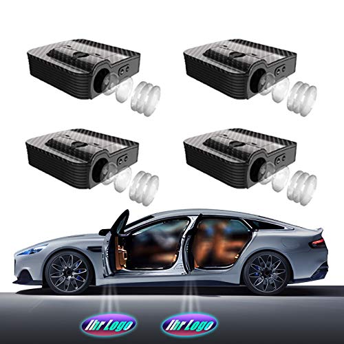 Personalizado Puerta de Coche proyector Bienvenido Lámparas - Puerta de Coche Inalámbrica luces LED Luz Fantasma Sombra Lámpara - Proyector Láser Patrón personalizable (Custom 4PCS nuevo)